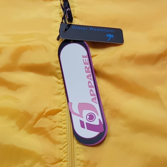 J5 Apparel Jacket Women's Size Medium Yellow Zippered Hoodie Rain Jacket - Picture 4 of 4